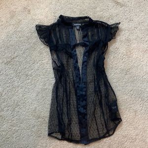 Bebe lace button up